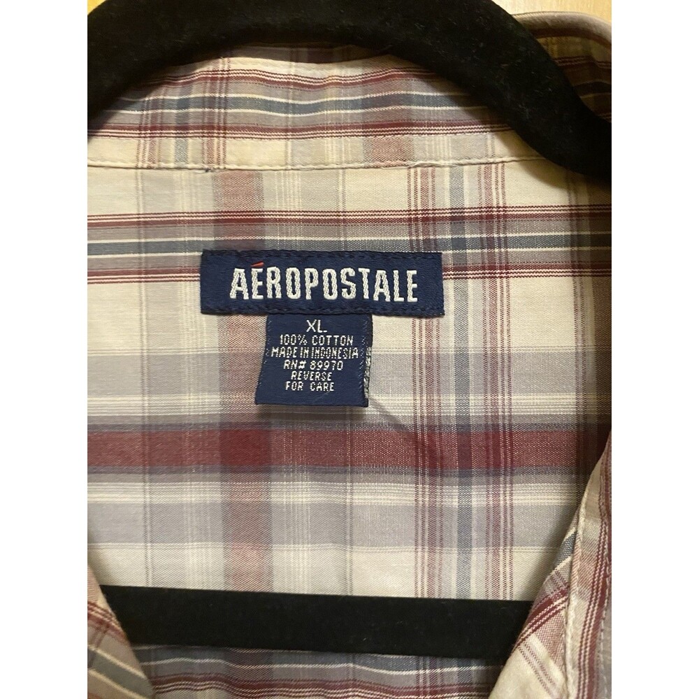 Aeropostale Shirt Mens Multicolor Plaid Long Sleeve Button Up Size XL 100% cotto - Picture 3 of 10